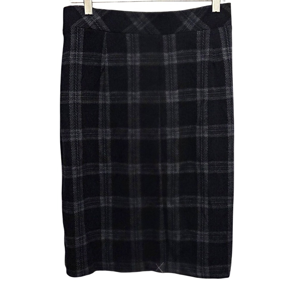 Kim Rogers XL Black Plaid Pencil Skirt Career Business Casual‎ Office Ladies
